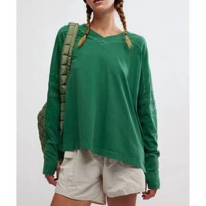 Free People Green Long Sleeve Tee
